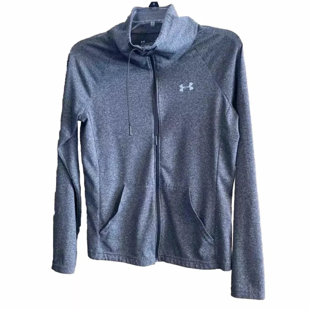 Under Armor Heathered Gray Lightweight Full Zip Jacket Womens Size Sm HeatGear